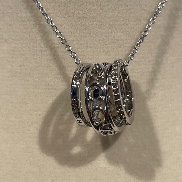 NWT Coach Silver Trio Rondell Necklace, Silver - Picture 2 of 7